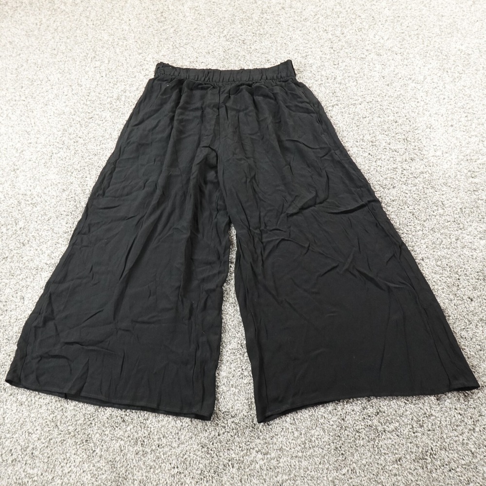 Gap Pants Womens S Black Pull On Wide Leg Baggy High Rise Whimsigoth Emo Rave